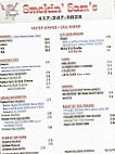 Smokin' Sam's Bbq Grill menu