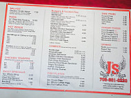 J's Wings Things menu