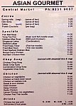 Asian Gourmet menu