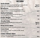 30 Degrees South menu