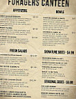 Foragers Canteen menu