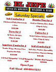 El Jefe Mexican Kitchen Tequila menu