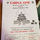 China One menu