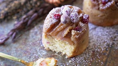 Apple Cranberry Cardamom Upside-Down Cake