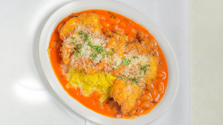 Crispy Chicken Over Pasta Fagioli