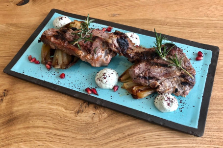 Lamb Baharat On The Grill, Roasted Shallots, Mint Yoghurt (Gf)