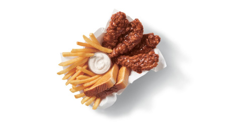 6 Piece Honey Bbq Sauced Tossed Chicken Strip Basket