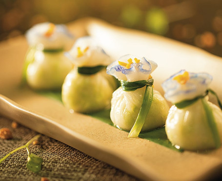 Edamame Dumplings With Truffle Oil