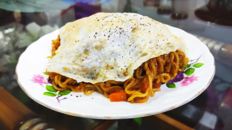 Egg Wrapped Masala Noodles