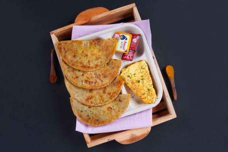 Aloo Paratha Con Doppia Frittata Combinata