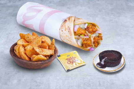 [Consigliato Dallo Chef] (Per 1 Porzione) Super Saver Chicken Bhuna Wrap Meal Dessert