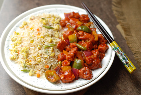 Chicken Fried Rice Chilli Chicken (2 Pcs)