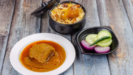 Aloo Biryani+ Chicken Chaap+ Salad Combo