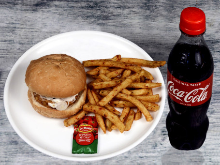 Veg Burger Masala Fries Coke (300 Ml)