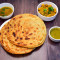 2 Laccha Paratha Channa Masala Or Aloo Dum Chutney Or Pickle