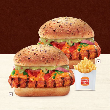 2 Hamburger Tandoori Di Pollo 1 Med Fries Gratis