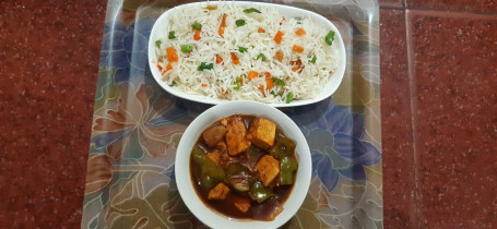 Veg. Fried Rice Paneer Curry Combo