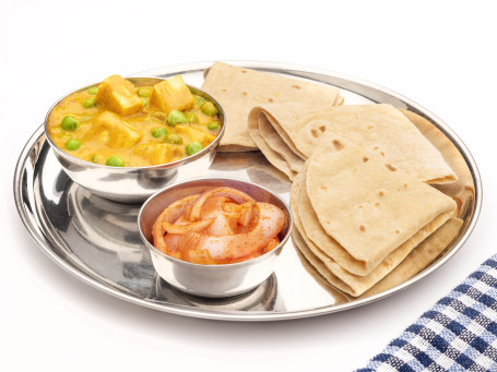 Matar Paneer With Rotis Or Rice