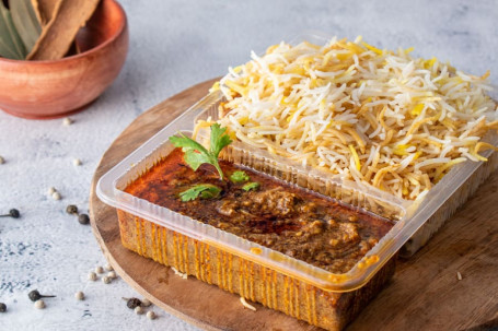 Biryani Rice With Chicken Keema Masala.