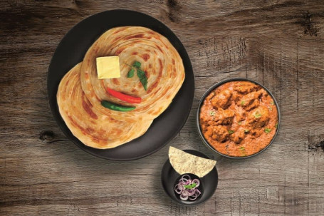 Butter Chicken Masala With 2 Pcs Malabar Paratha