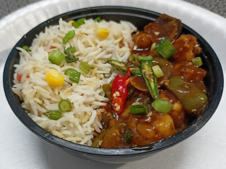 Chilli Garlic Mushroom With Noodle/Rice Bowl