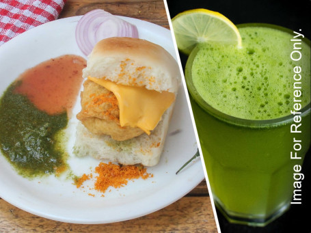 Cheese Vada Pav 2Pcs) Mint Lime Juice