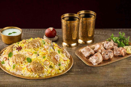 Biryani Di Pollo Cremoso (Shaan-E-Afghani Tikka, Per 2 Persone) 6 Pezzi Malai Tikka Di Pollo 2 Thumsup 250 Ml