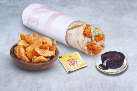 (Serves 1) Super Saver Chicken Tikka Wrap Meal Dessert (Cf)