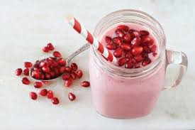 Pink Pomegrante Milkshake With Icecream