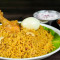 Chicken Dum Biryani Served With Boiled Egg And Onion Raitha)