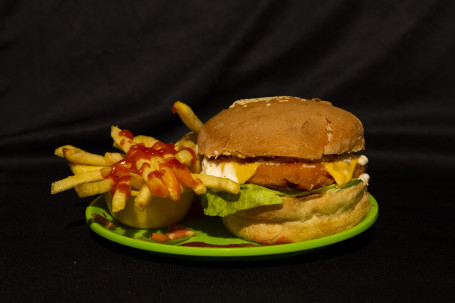 Veg Cheese Burger French Fries Combo