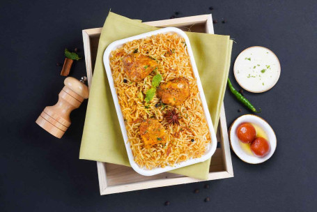 Hyderabadi Dum Chicken Biryani (Boneless) With Gulab Jamun (2 Pcs)