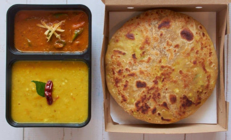 Aloo Paratha With Dhal And Subji