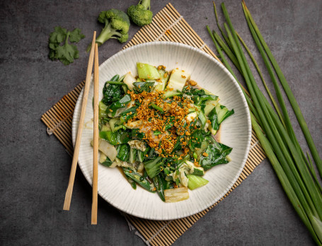 Stir Fried Chinese Greens With Burnt Garlic