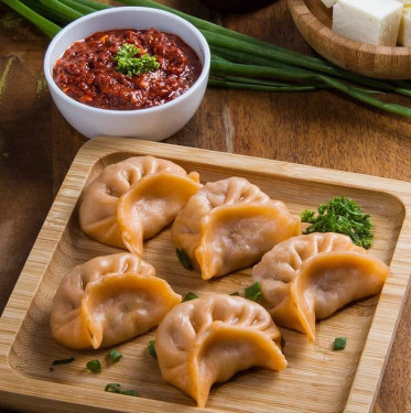 Steamed Chicken Schezwan Momo (5 Pcs)