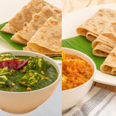 Paneer Palak Con Parathas Paneer Masala Con Parathas