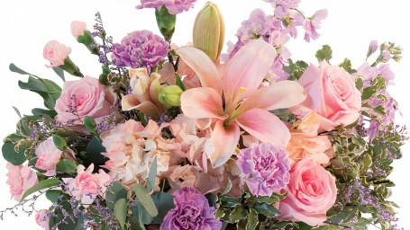 Pretty With Pinks Basket Arrangement