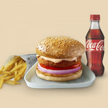 Aloo Tikki Burger Normale Patatine Fritte Coca Cola 250 Ml