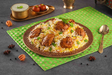 Spicy Lazeez Bhuna Murgh Hyderabadi Chicken Dum Biryani, Disossato Serve 2 3]