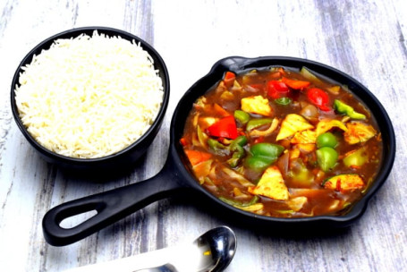 Pungent Peppered Stir Fry With Steam Rice