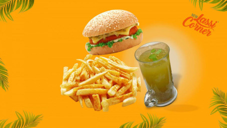 Veg Burger French Fries Jal Jeera Fizz