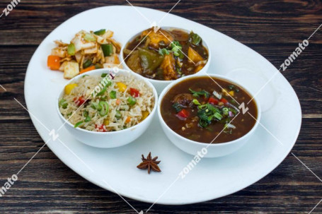 Veg Manchurian Chilly Paneer Thali