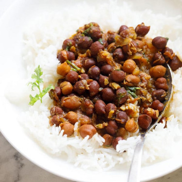 Rice With Kala Chana Chhole