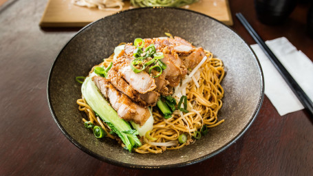 Deep Fried Marinated Pork Belly Dry Noodle Gf