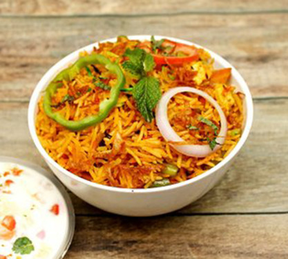 Veg. Biryani With Boondi Raita