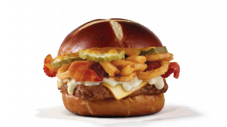 Pretzel Bacon Pub Cheeseburger