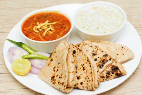 Sev Tamatar With Raita Or 5 Twa Butter Roti Combo