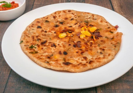 Corn Pyaz Paratha Dahi Meal