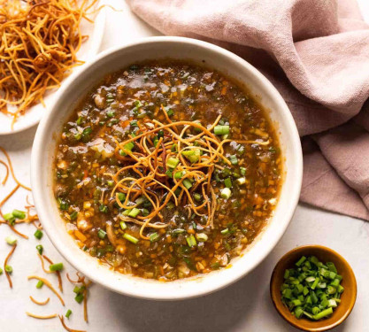 Chicken Manchow Soup (With Cryspy Noodles)