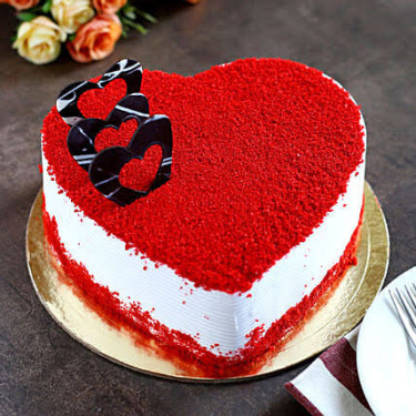 Eggless Lovely Heart Shape Red Velvat Cake [500Gms]